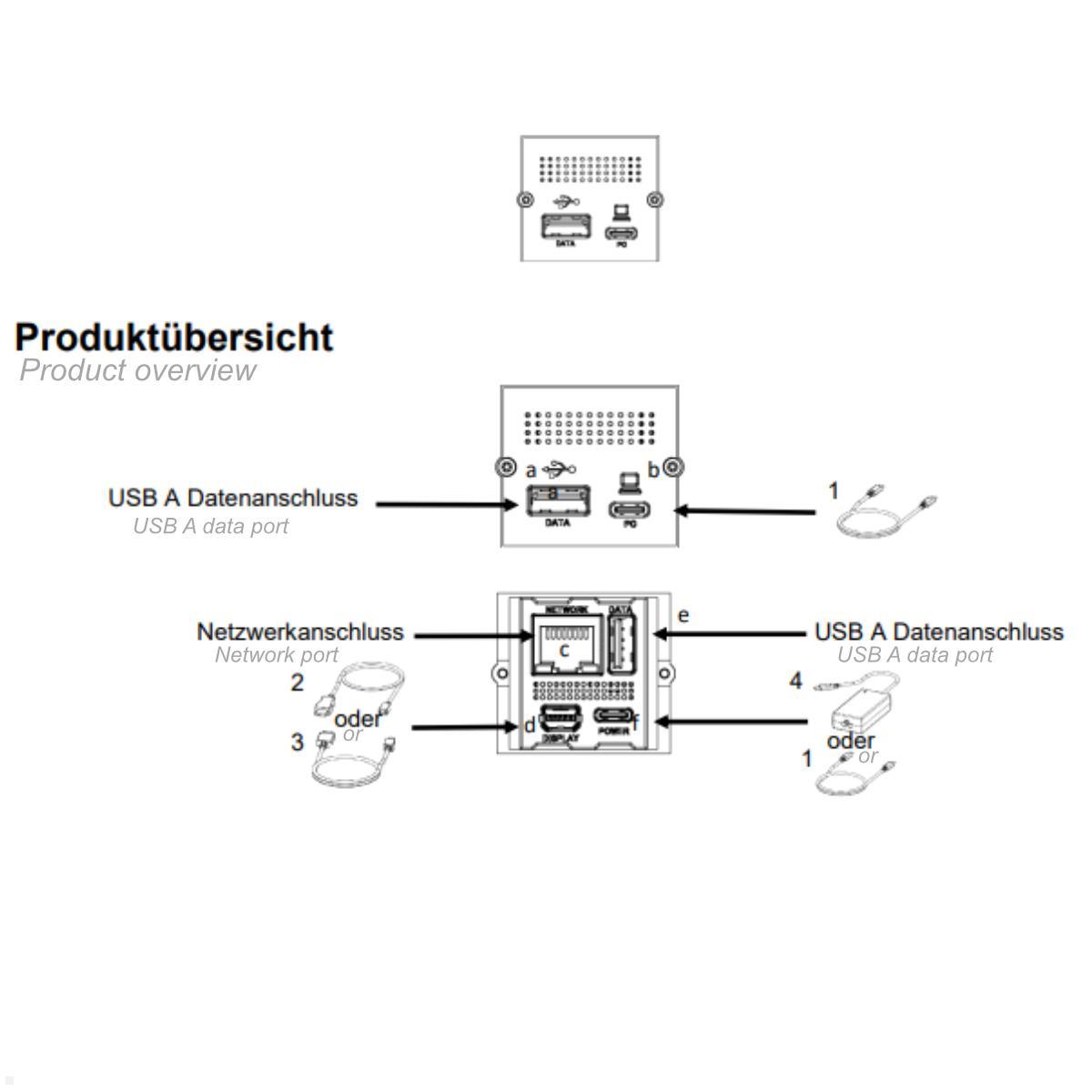 Bachmann Mini Port Replikator mit USB-C PD 100W 2x USB-A (917.229), Skizze Bachmann Mini Port Replikator mit USB-C PD 100W 2x USB-A (917.229), Skizze