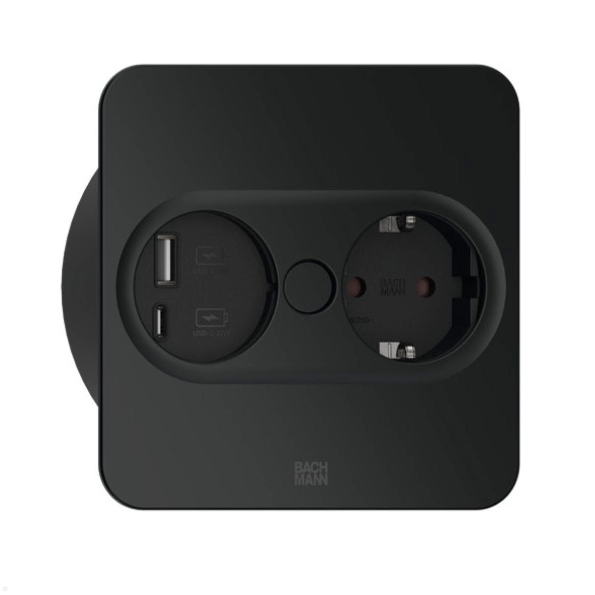 Bachmann TWIST 2 1x Steckdose 1x USB-Charger A/C, eckig (946.105) schwarz Bachmann TWIST 2 1x Steckdose 1x USB-Charger A/C, eckig (946.105) schwarz