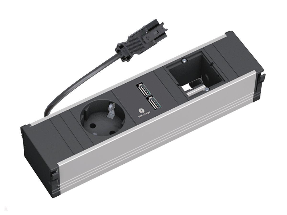 Bachmann CONI Modulträger, 1x Steckdose, 1 CM, 1 Doppel USB-A Charger (912.0167) Bachmann CONI Modulträger, 1x Steckdose, 1 CM, 1 Doppel USB-A Charger (912.0167)