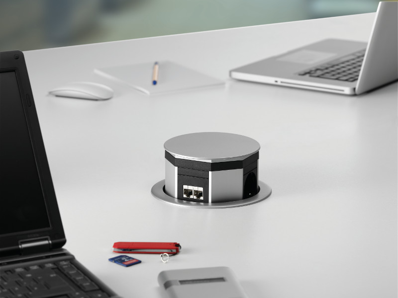 Bachmann 904.008 LIFT 4x Einbau Steckdose silber