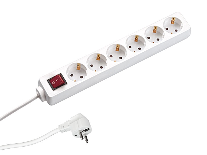 Bachmann SELLY 6-fach Steckdosenleiste mit Schalter, 1,5m Zuleitung weiß 381.244S Bachmann SELLY 6-fach Steckdosenleiste mit Schalter, 1,5m Zuleitung weiß 381.244S