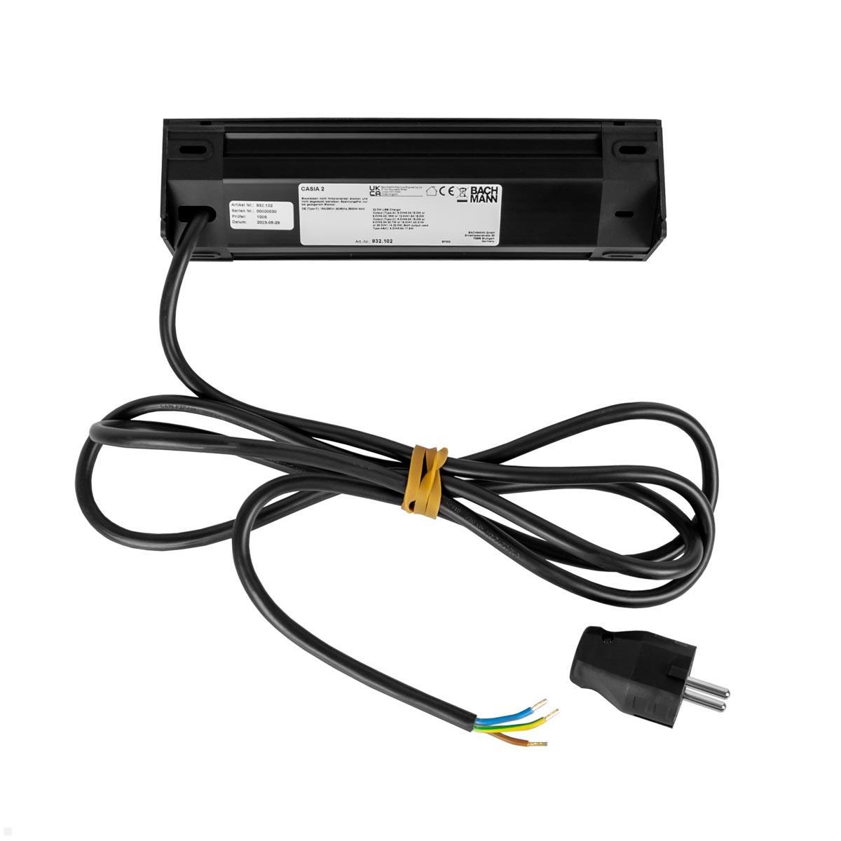 Bachmann CASIA 2 2x Steckdose 1x USB-Charger A/C (932.102) schwarz, kurz, Stromzufuhr Bachmann CASIA 2 2x Steckdose 1x USB-Charger A/C (932.102) schwarz, kurz, Stromzufuhr