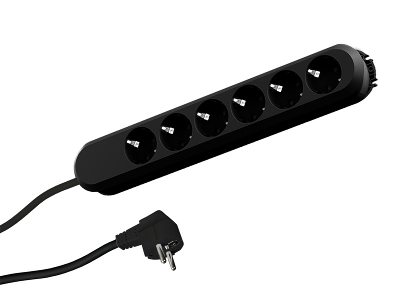 Bachmann SMART 6x Steckdosenleiste Zuleitung 3m (381.148K) schwarz VDE geprüft Bachmann SMART 6x Steckdosenleiste Zuleitung 3m (381.148K) schwarz VDE geprüft