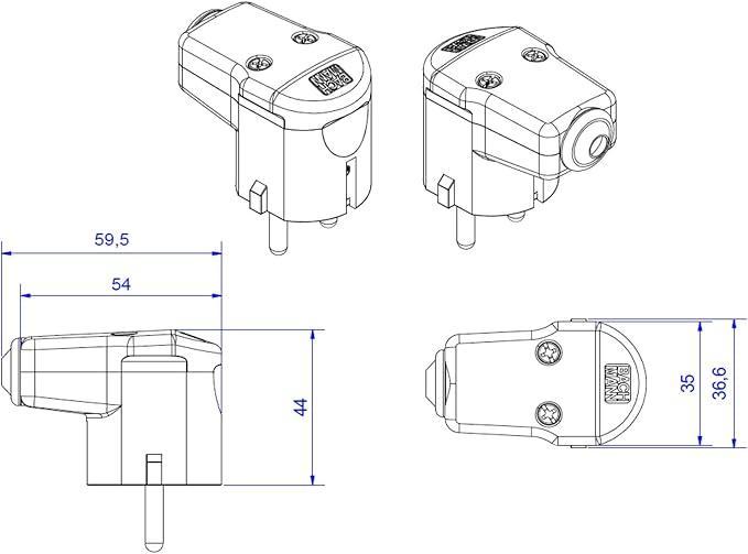 Bachmann Winkelstecker CEE 7/7 2-polig mit Schutzkontakt Bachmann Winkelstecker CEE 7/7 2-polig mit Schutzkontakt