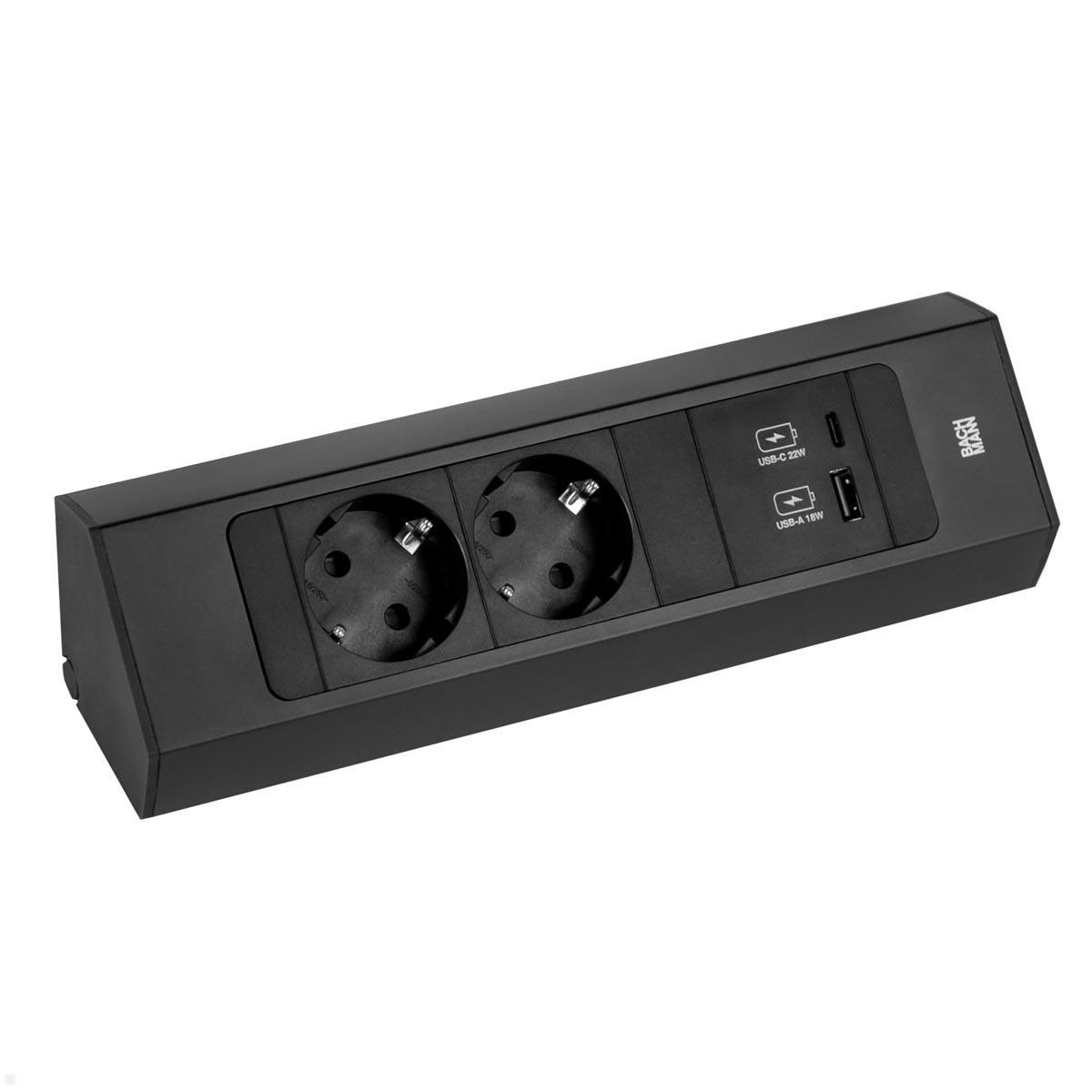 Bachmann CASIA 2 2x Steckdose 1x USB-Charger A/C (932.102) schwarz, kurz Bachmann CASIA 2 2x Steckdose 1x USB-Charger A/C (932.102) schwarz, kurz