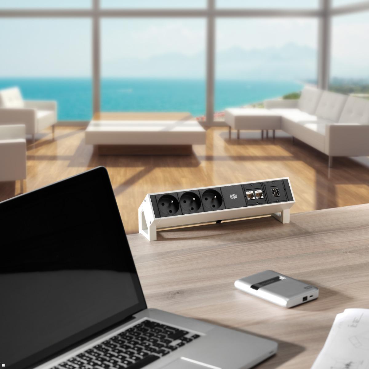 Bachmann DESK 2 - 2x Steckdose mit USB Charger A/C 2x CAT7 (902.9351), Anwendungsbeispiel Bachmann DESK 2 - 2x Steckdose mit USB Charger A/C 2x CAT7 (902.9351), Anwendungsbeispiel