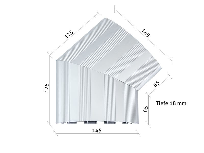 Bachmann Zubehör Cable Bridge Winkel ALU 45° (930.062) Maße Bachmann Zubehör Cable Bridge Winkel ALU 45° (930.062) Maße