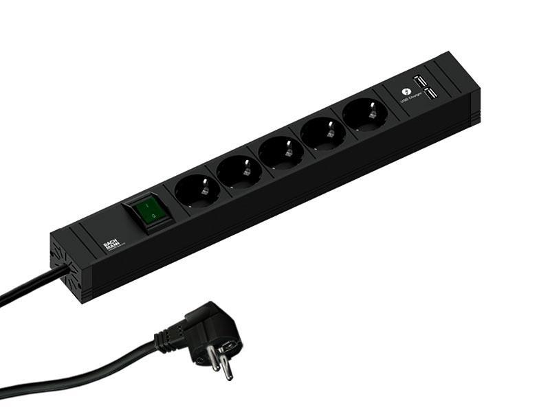 Bachmann CONNECT LINE 5-fach Steckdosenleiste mit USB Charger 1x Schalter (420.0021) Bachmann CONNECT LINE 5-fach Steckdosenleiste mit USB Charger 1x Schalter (420.0021)