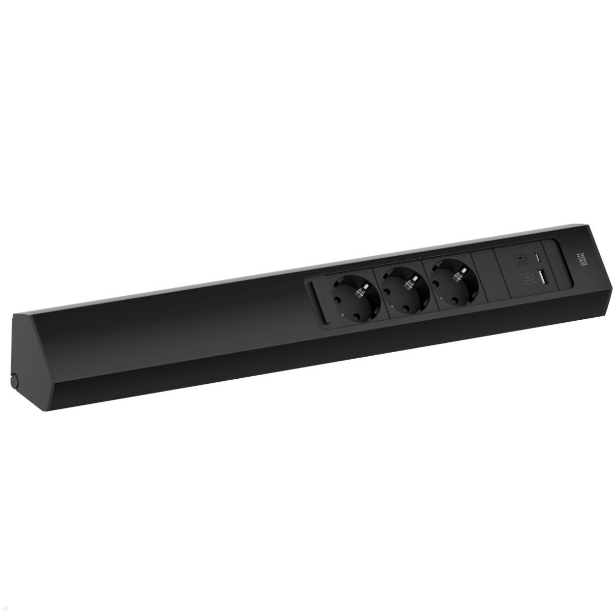 Bachmann CASIA 2 3x Steckdose 1x USB-Charger A/C (932.106) schwarz, lang Bachmann CASIA 2 3x Steckdose 1x USB-Charger A/C (932.106) schwarz, lang