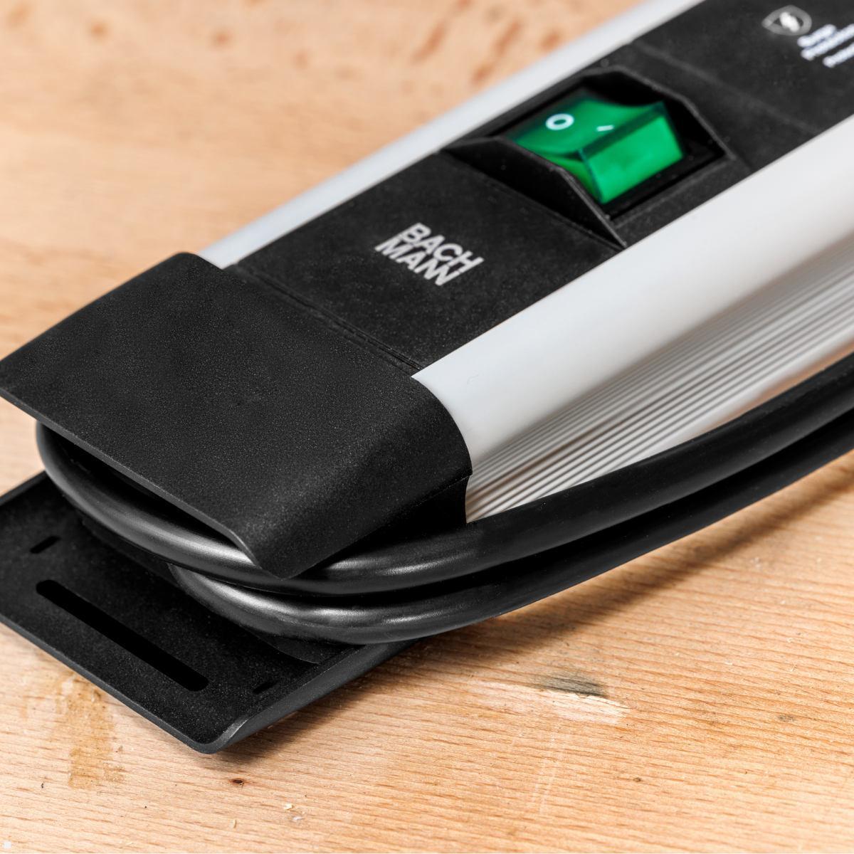 Bachmann CONNECTUS 6x Steckdose CEE7/3, 1x USB A/C, 1x Schalter, grau (BM005920) Kabel aufgewickelt