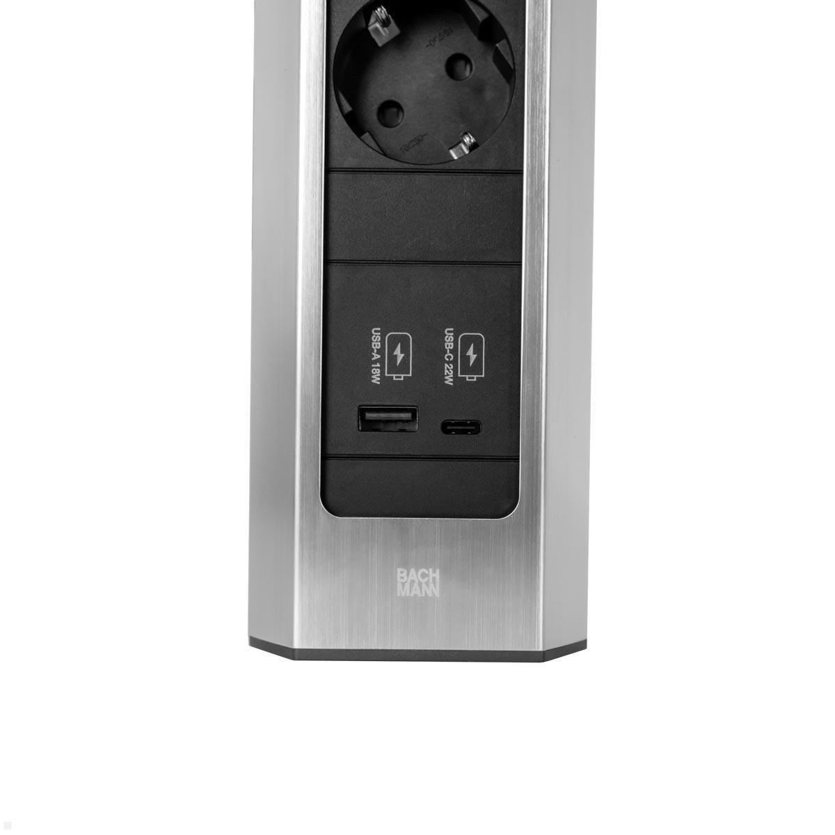 Bachmann CASIA 2 3x Steckdose 1x USB-Charger A/C (932.006) Edelstahl-Optik, lang, USB A/C Charger Bachmann CASIA 2 3x Steckdose 1x USB-Charger A/C (932.006) Edelstahl-Optik, lang, USB A/C Charger