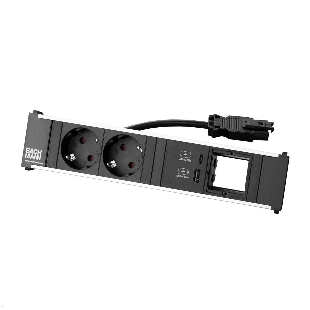 Bachmann CONI 4-fach Steckdoseneinheit 2x Steckdose 1x USB-Charger A/C 1x Custom Modul (912.08730) Bachmann CONI 4-fach Steckdoseneinheit 2x Steckdose 1x USB-Charger A/C 1x Custom Modul (912.08730)