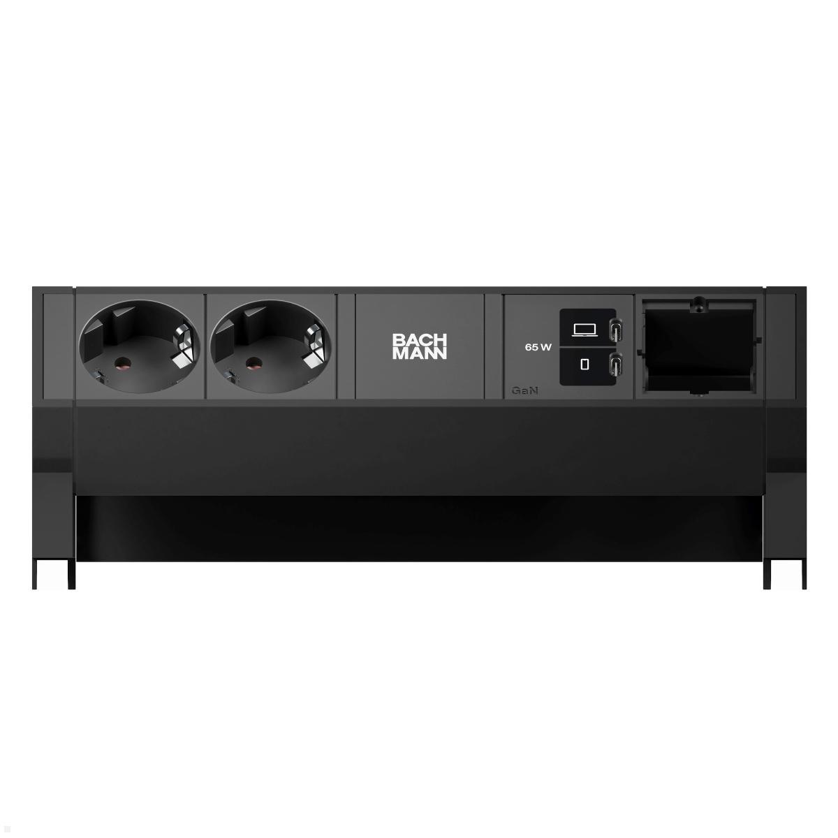 Bachmann DESK 2 Steckdosenleiste USB C/C 65W, schwarz (BM0024275), Tischsteckdose