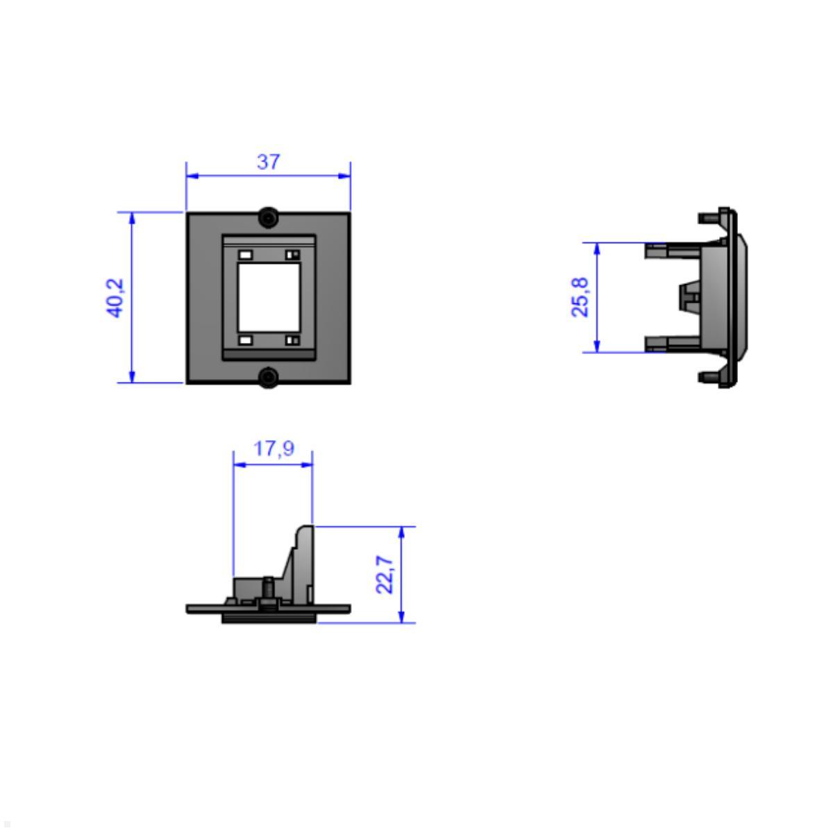 Bachmann Rahmen für 1x RDM CAT6 Modul RJ45 (917.005) , Skizze Bachmann Rahmen für 1x RDM CAT6 Modul RJ45 (917.005) , Skizze