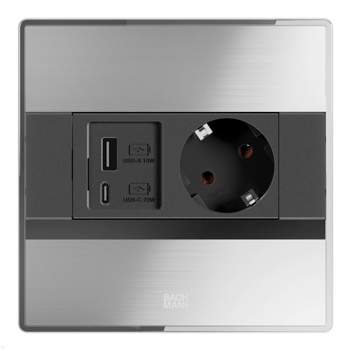 Bachmann SENSE Einbausteckdose 1x Steckdose, 1x USB-A, 1x USB-C (4)