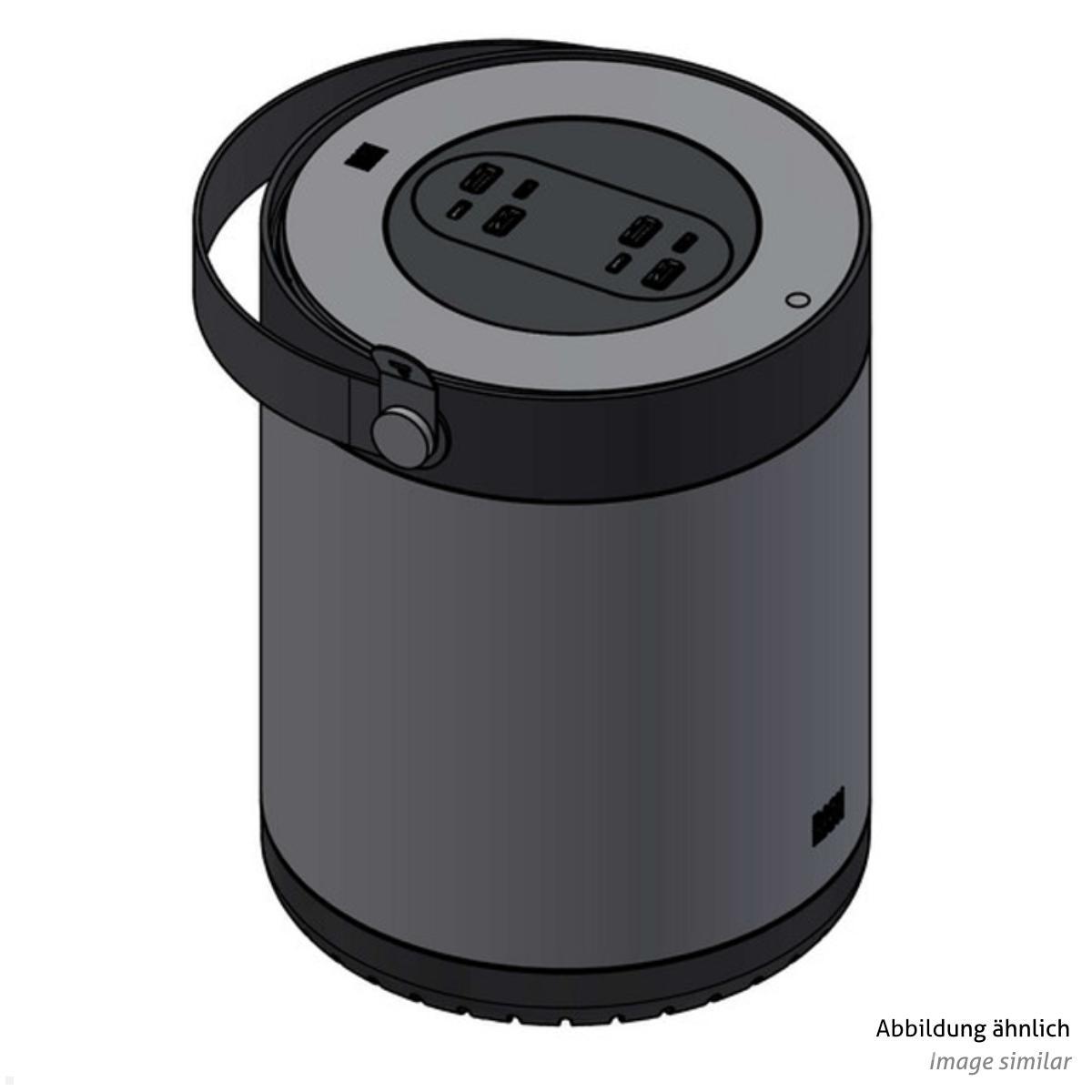 Bachmann MOV:E Power Unit 4x USB A/C Charger mit Schloss Adapter, weiß (BM0011025), Zeichnung Bachmann MOV:E Power Unit 4x USB A/C Charger mit Schloss Adapter, weiß (BM0011025), Zeichnung