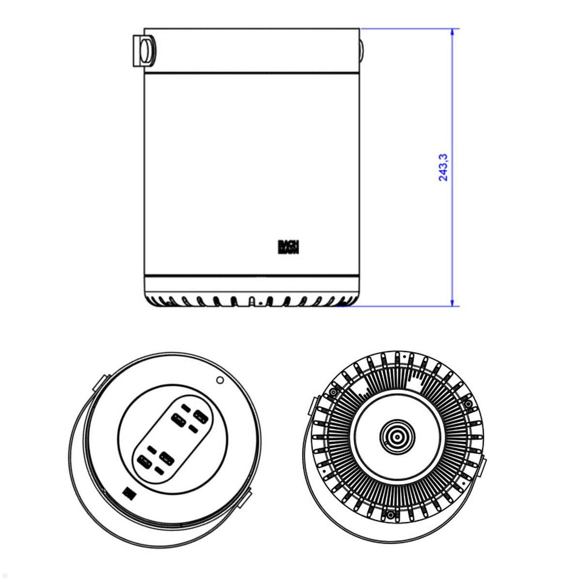 Bachmann MOV:E Power Unit 4x USB A/C Charger, weiß (BM0011023) Maße