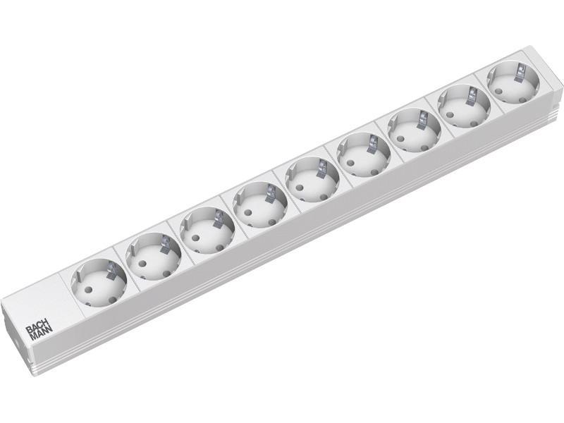 Bachmann 19 Zoll Steckdosenleiste 9x Steckdose 1HE (333.401) Vorderansicht Bachmann 19 Zoll Steckdosenleiste 9x Steckdose 1HE (333.401) Vorderansicht
