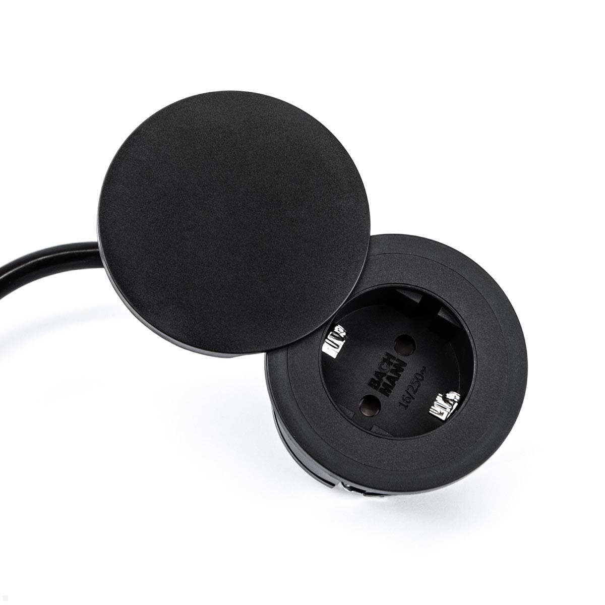 Bachmann PIX Einbausteckdose mit Deckel und GST18 Zuleitung (926.000D) - Schiebedeckel Bachmann PIX Einbausteckdose mit Deckel und GST18 Zuleitung (926.000D) - Schiebedeckel