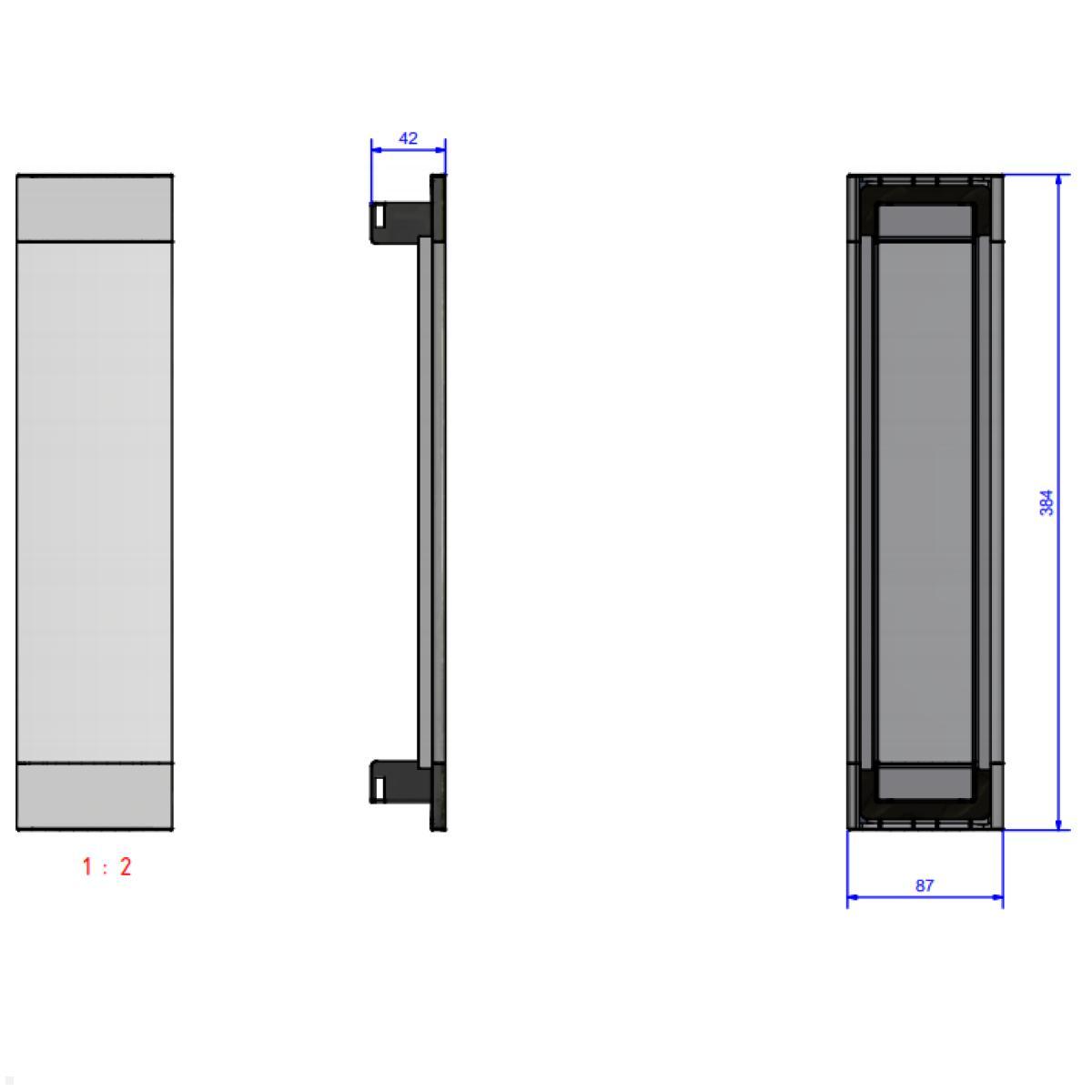 Bachmann Power Frame Cover 6-fach, schwarz (915.510), technische Zeichnung Bachmann Power Frame Cover 6-fach, schwarz (915.510), technische Zeichnung