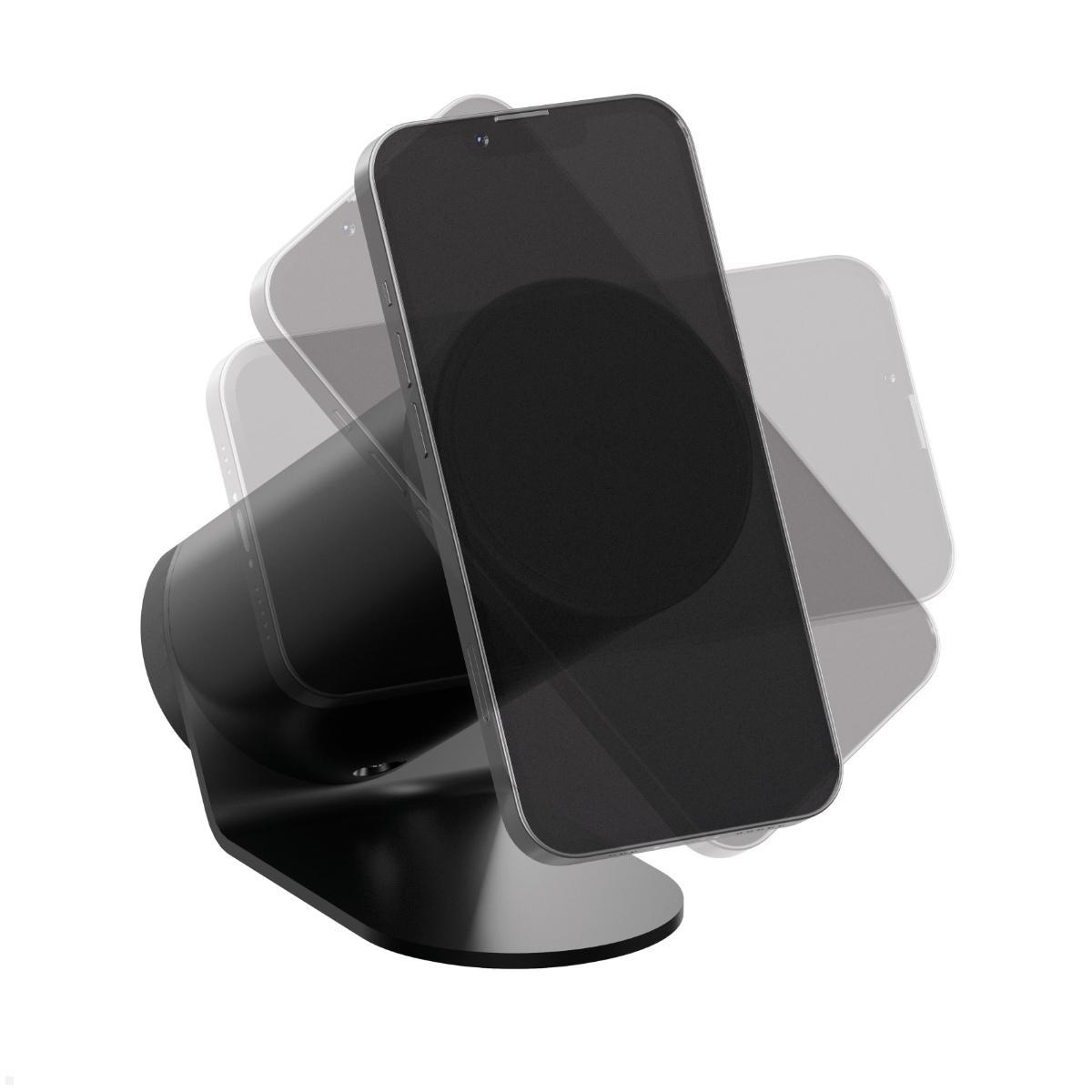 Bachmann NANO Tischsteckdose mit USB-C 45W, Qi2 Wireless Charger, 1 m, schwarz (BM0030781), kompakte Ladestation Schreibtisch