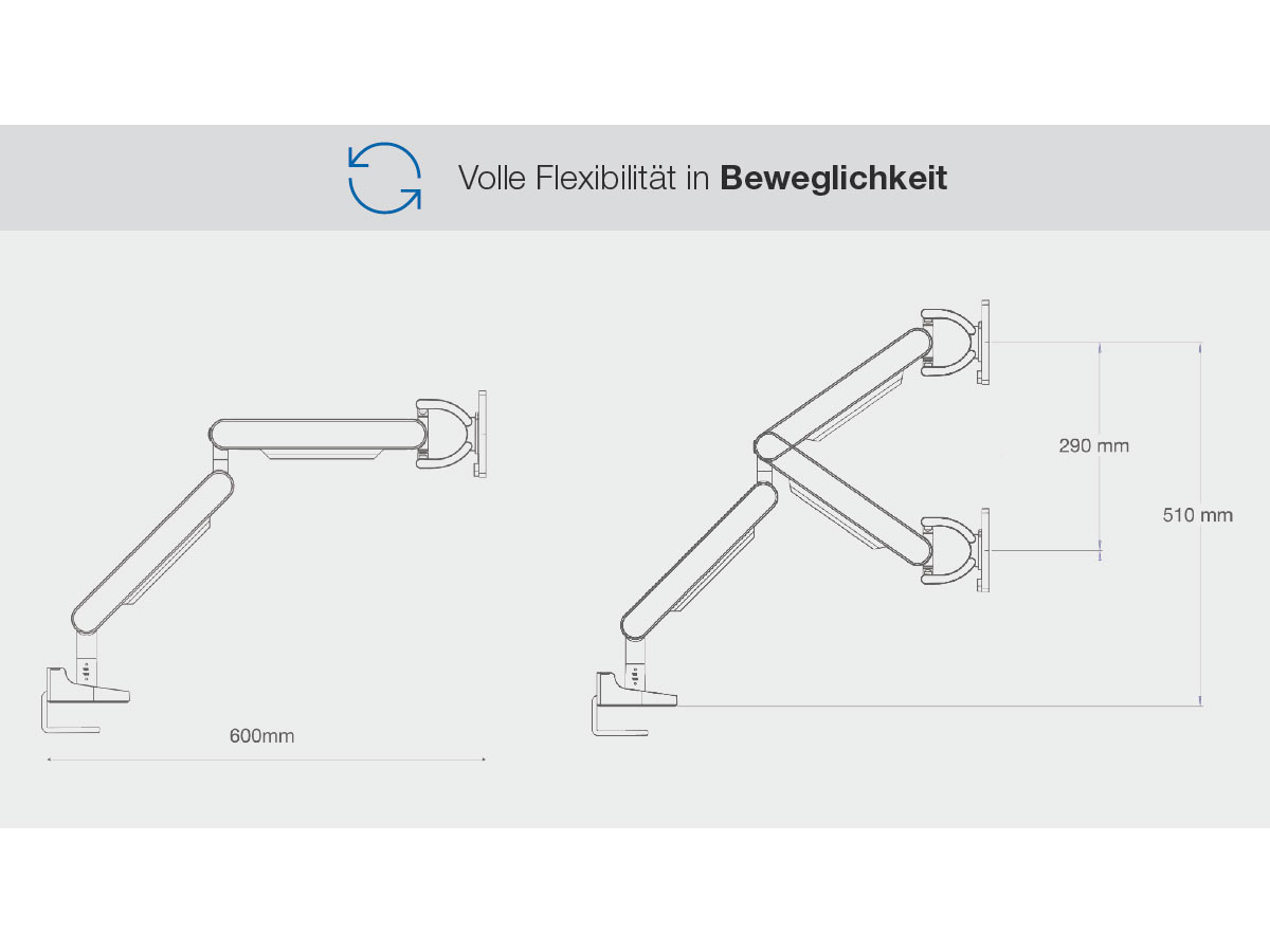 Bachmann ZG1 Monitorhalterung weiß + Desk 2 Alu BLACK Anschlussfeld technische Zeichnung Bachmann ZG1 Monitorhalterung weiß + Desk 2 Alu BLACK Anschlussfeld technische Zeichnung