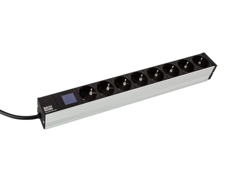 Bachmann 19 Zoll Steckdosenleiste BlueNet BN0500 8x Schuko front Bachmann 19 Zoll Steckdosenleiste BlueNet BN0500 8x Schuko front