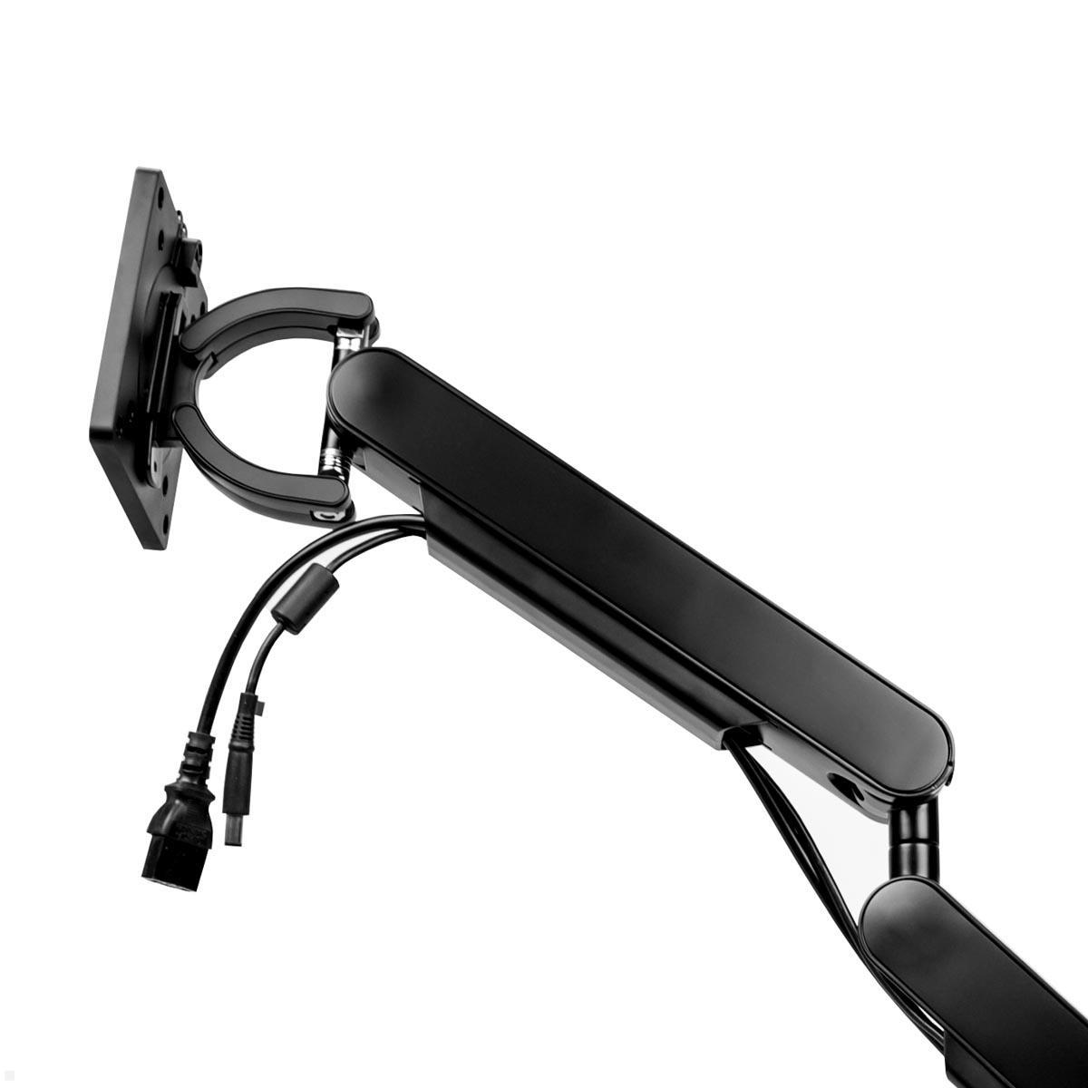 Bachmann ZG2 Dual Monitor Tischhalterung mit Tischklemme, schwarz (BM0013678), Kabelmanagement