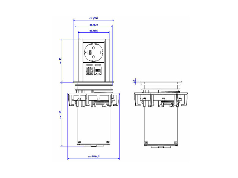 Bachmann ELEVATOR 928.005 Steckdose Zeichnung Bachmann ELEVATOR 928.005 Steckdose Zeichnung