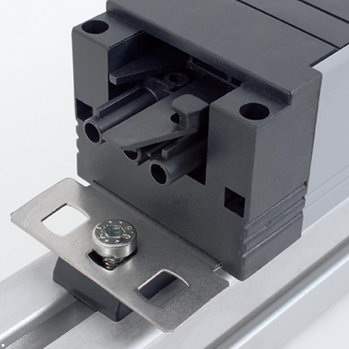 Bachmann STEP ALU 5-fach Steckdosenleiste, erhöhter Berührungsschutz (906.19145), Befestigung Bachmann STEP ALU 5-fach Steckdosenleiste, erhöhter Berührungsschutz (906.19145), Befestigung