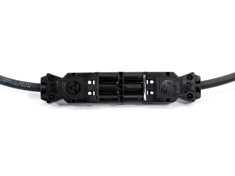 Répartiteur En T GST18/3 Bachmann 375.107 – 3 Pôles, 1 Entrée 2 Sorties, 250V 20A – Codage Couleur Noir
