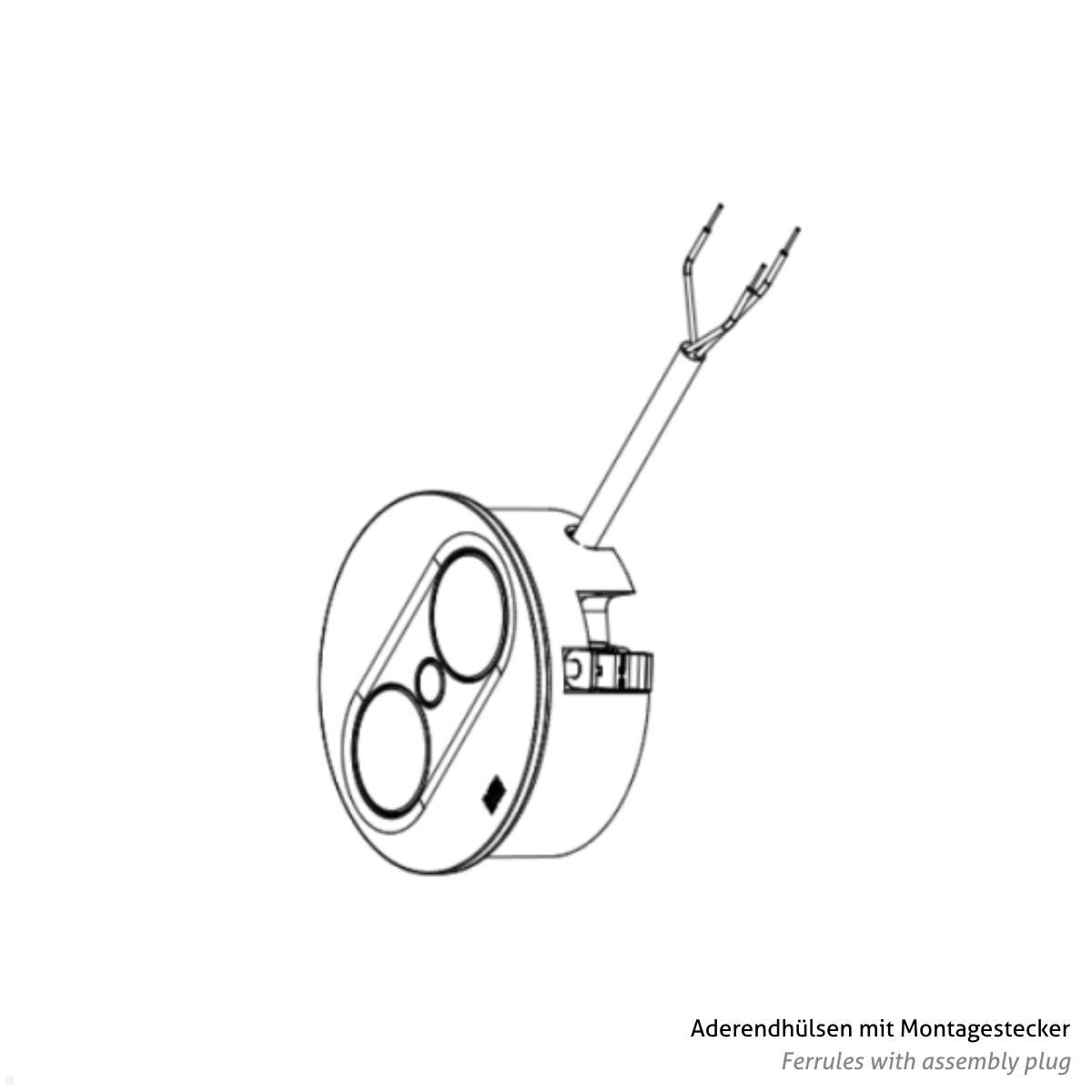 Bachmann TWIST 2 2x Steckdose, rund (946.200) weiß, Zeichnung Stromzugang Bachmann TWIST 2 2x Steckdose, rund (946.200) weiß, Zeichnung Stromzugang