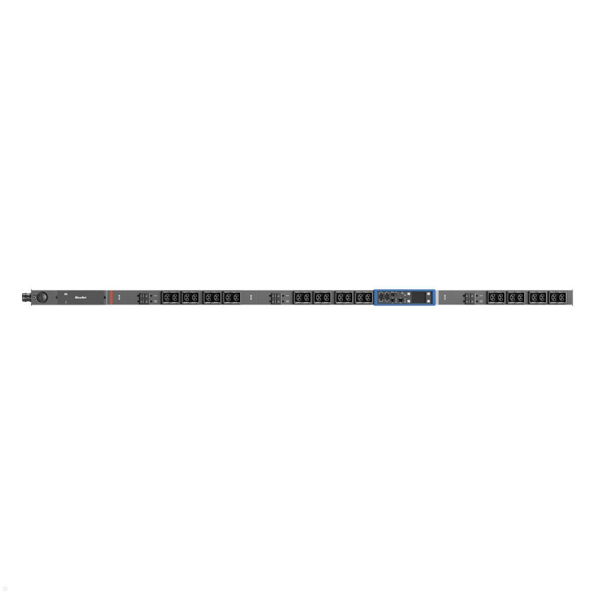 Bachmann BN PRO S Switched RCM - 32A Rack PDU mit 24xCombo 6xMCB, 3,0m CEE 32A/5p (BM0024786), Switched RCM Combo MCB PDU