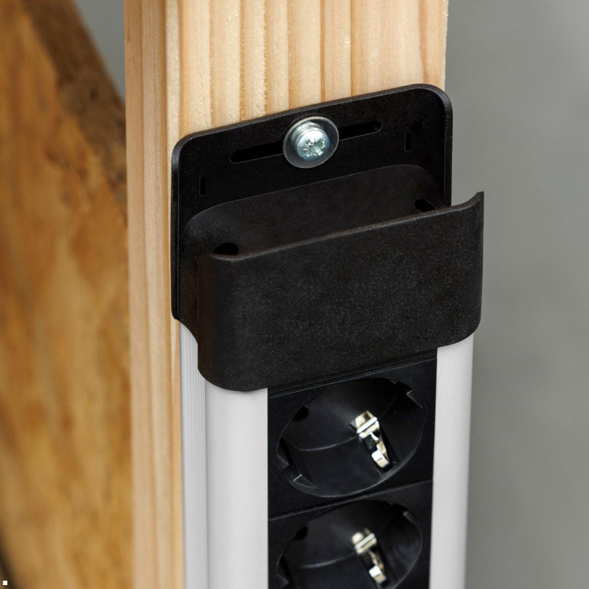 Bachmann CONNECTUS 12x Steckdose, 1x Schalter, 2m Zuleitung, schwarz (BM005908), Befestigung