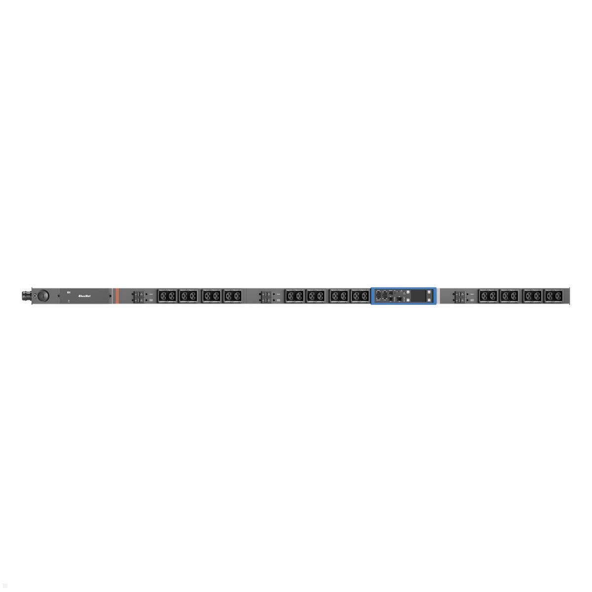 Bachmann BN PRO S Switched - 32A Rack PDU mit 24xCombo 6xMCB, 3,0m CEE 32A/5p (BM0024782), Switched PDU Combo MCB 5p