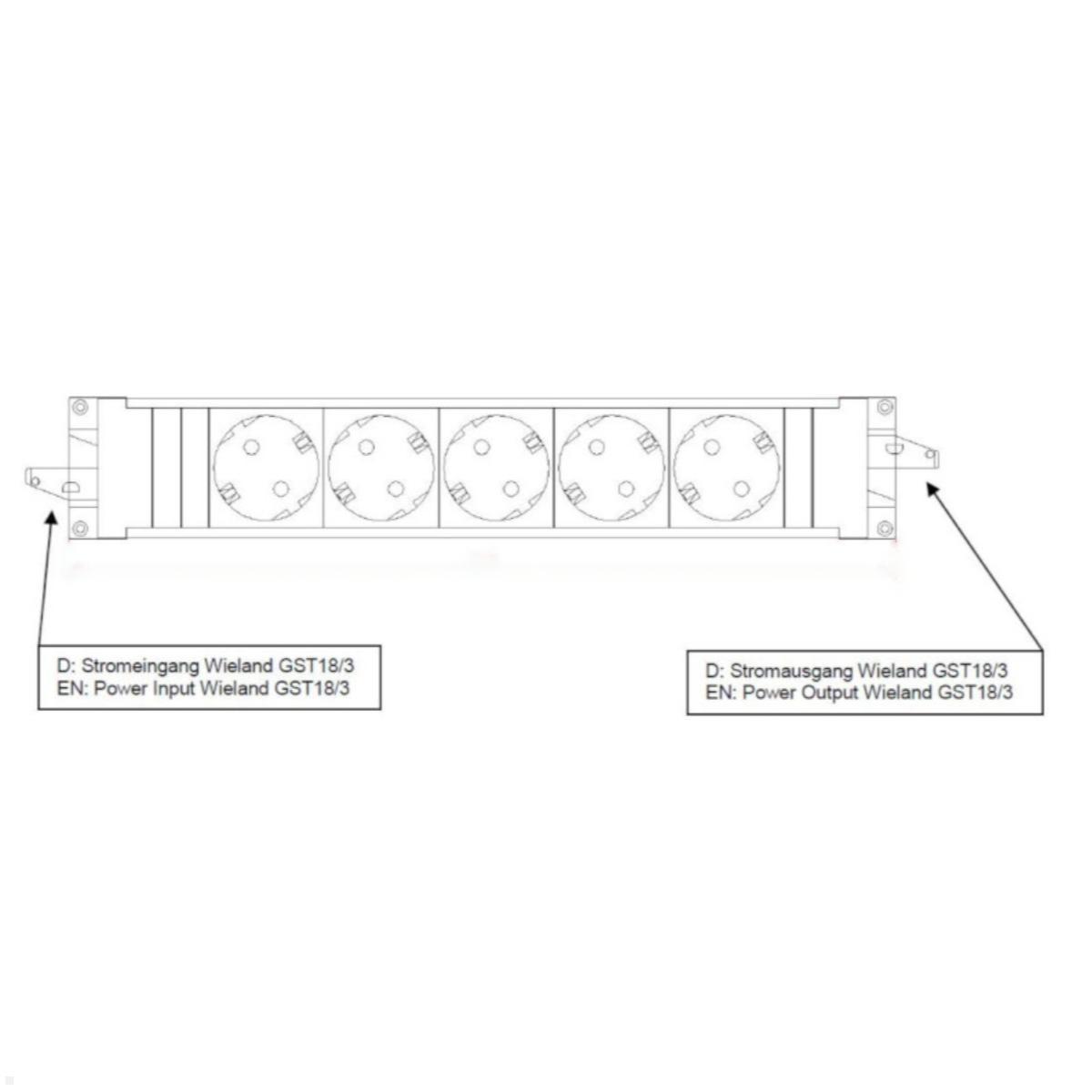 Bachmann STEP BASE 5-fach Steckdosenleiste mit GST18 (906.18821), GST18i Bachmann STEP BASE 5-fach Steckdosenleiste mit GST18 (906.18821), GST18i