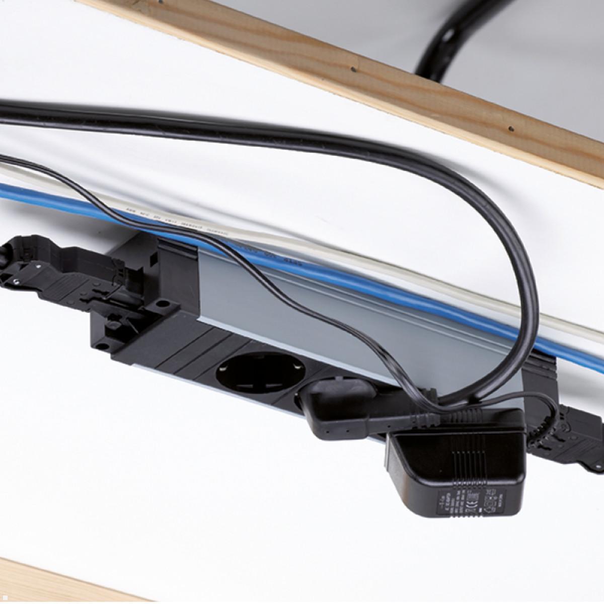 Bachmann STEP ALU 5-fach Steckdosenleiste, erhöhter Berührungsschutz (906.19145), Anwendungsbeispiel Bachmann STEP ALU 5-fach Steckdosenleiste, erhöhter Berührungsschutz (906.19145), Anwendungsbeispiel