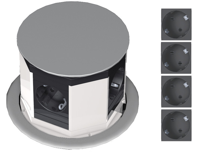 Bachmann 904.008 LIFT 4x Steckdose silber