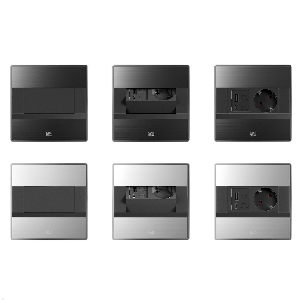 Bachmann SENSE Einbausteckdose 1x Steckdose, 1x USB-A, 1x USB-C (3)