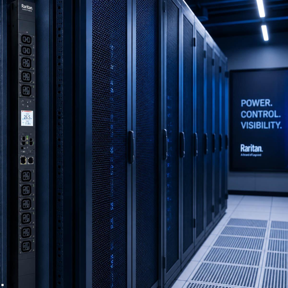 Legrand Raritan iX Rack-PDU 1U mit 12xC13 / 4xHDOT Cx, 1-phasig 100-240V 20A, Input Metered, SecureLock (PX4-1256CR-C8E8A0), HDOT Cx Ausgänge