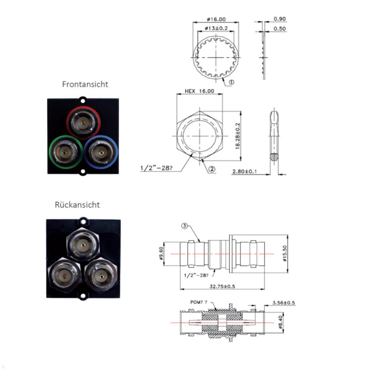 Cinch Scraper Module Bachmann custom module BNC cinch video socket, 917.090