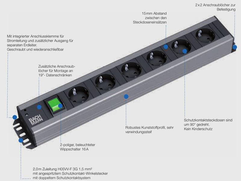 Bachmann Handwerkerleiste 3x Steckdose, Funkmodul (821.000) Funktionen