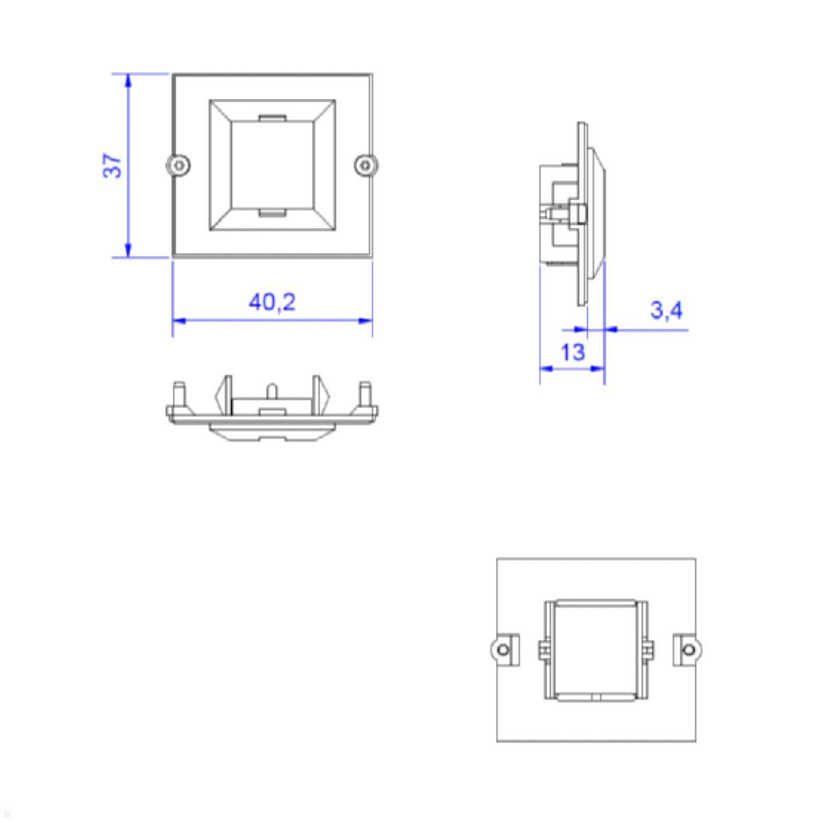 Bachmann Rahmen für 1x Avaya/Systimax CAT6 M-Serie (917.003), Skizze Bachmann Rahmen für 1x Avaya/Systimax CAT6 M-Serie (917.003), Skizze
