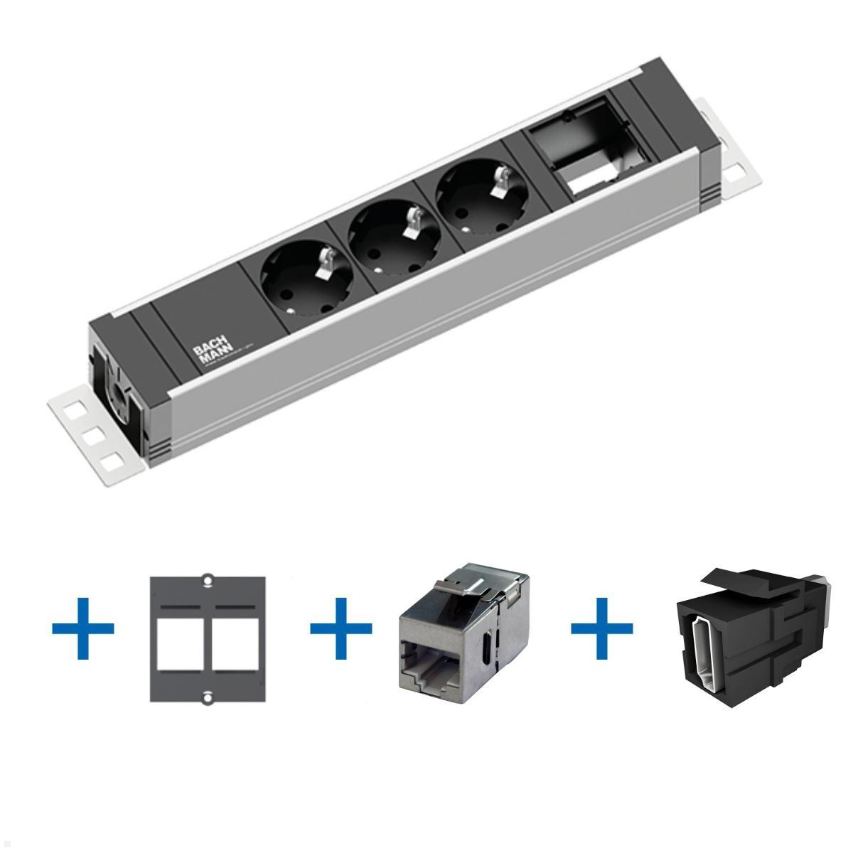 Bachmann UNIVERSAL Steckdosenleiste 3x Steckdose 1x CAT6A 1x HDMI (922.0111HC) Bachmann UNIVERSAL Steckdosenleiste 3x Steckdose 1x CAT6A 1x HDMI (922.0111HC)