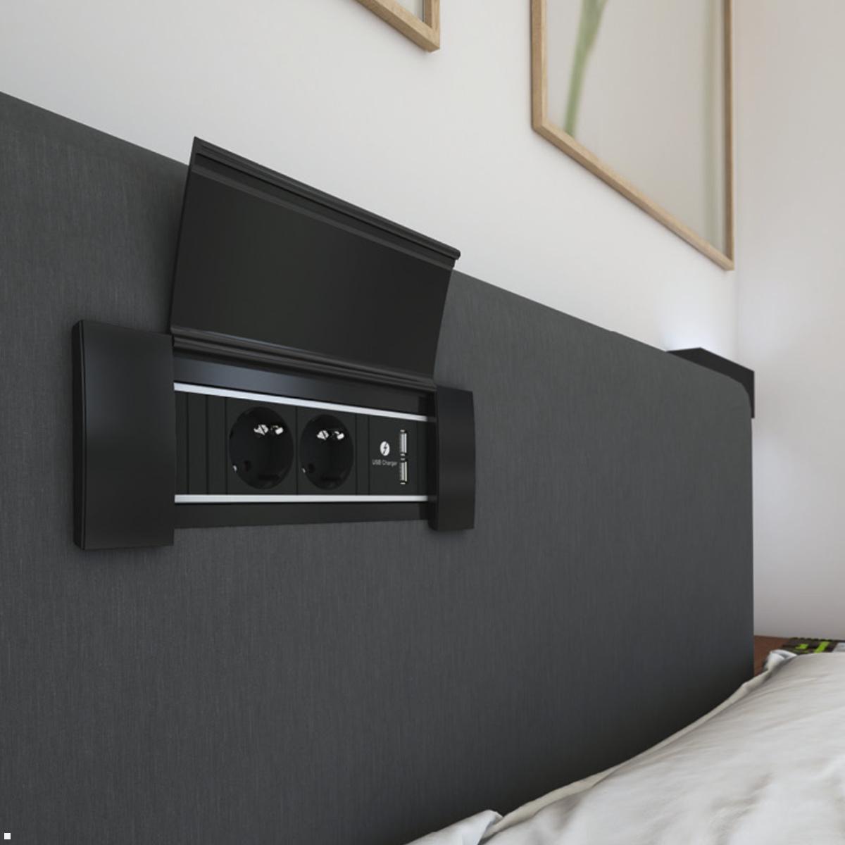 Bachmann Power Frame Cover 6-fach, schwarz (915.510), Anwendungsbeispiel Bachmann Power Frame Cover 6-fach, schwarz (915.510), Anwendungsbeispiel