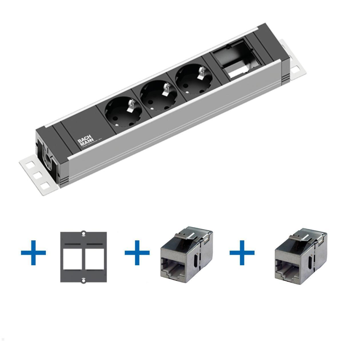 Bachmann UNIVERSAL Steckdosenleiste 3x Steckdose 2x CAT6A (922.0111C) Bachmann UNIVERSAL Steckdosenleiste 3x Steckdose 2x CAT6A (922.0111C)