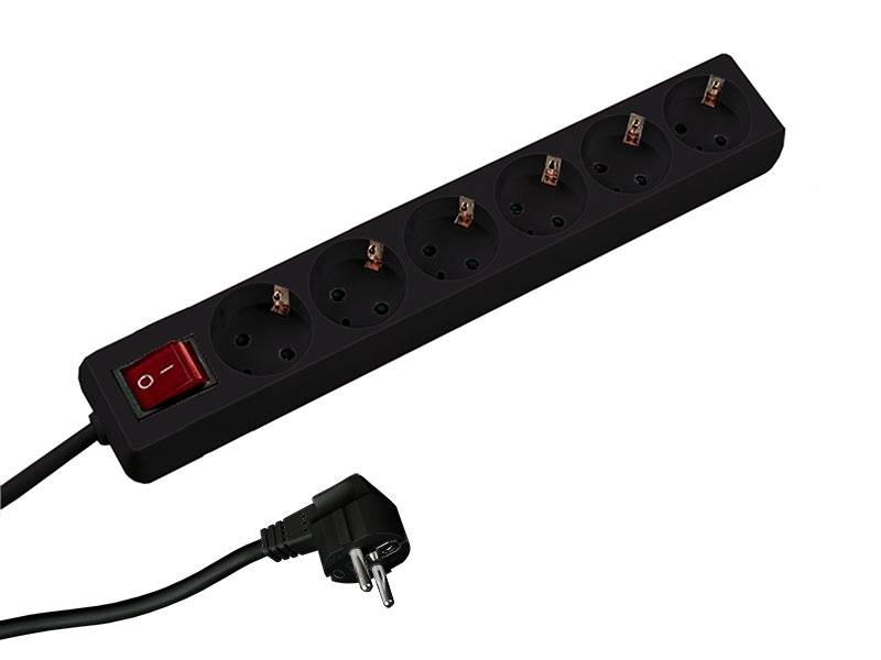 Bachmann SELLY 6-fach Steckdosenleiste mit Schalter, 1,5m Zuleitung, schwarz 381.144S Bachmann SELLY 6-fach Steckdosenleiste mit Schalter, 1,5m Zuleitung, schwarz 381.144S