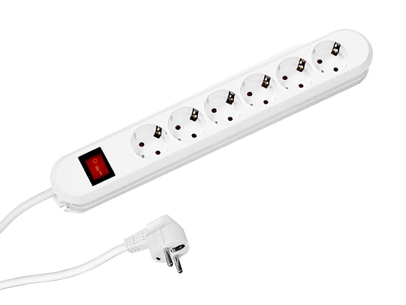 Bachmann SMART 6x Steckdose 1x Schalter Zuleitung 3m (381.251K) weiß VDE geprüft Bachmann SMART 6x Steckdose 1x Schalter Zuleitung 3m (381.251K) weiß VDE geprüft