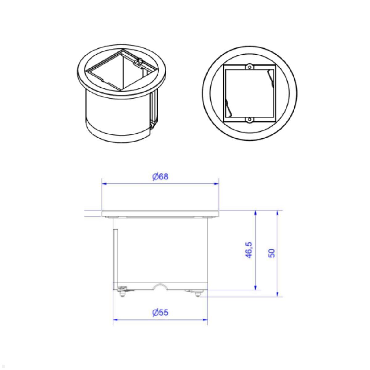 Bachmann PIX Einbau USB Charger USB-A / USB-C Ladegerät (926.330), Zeichnung Maße Bachmann PIX Einbau USB Charger USB-A / USB-C Ladegerät (926.330), Zeichnung Maße