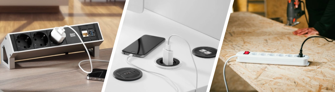 Multiple socket outlets - The right power solution for the home, office and industry Steckdosenleisten mit USB-C, Bachmann